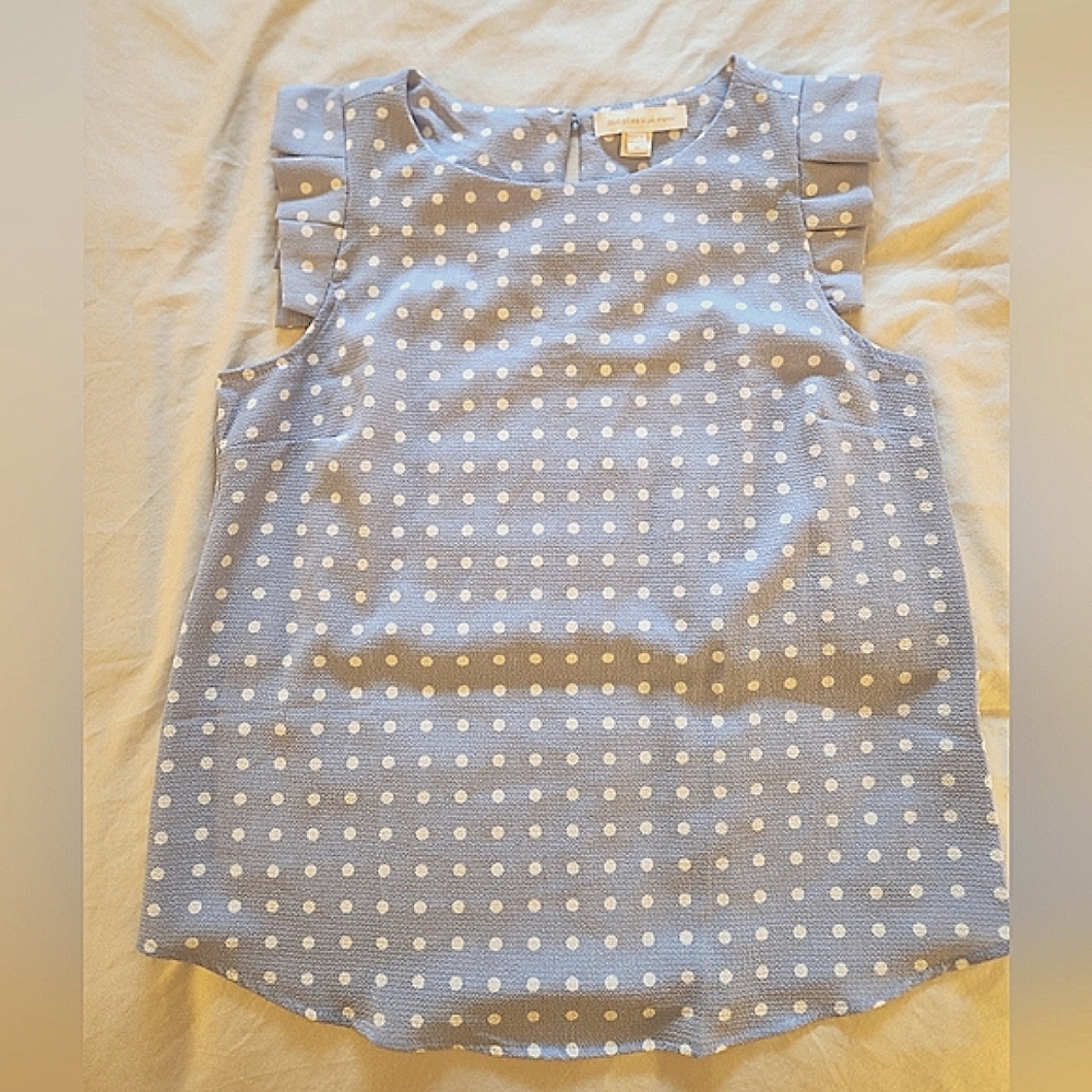 Sky Blue Polka Dot Blouse